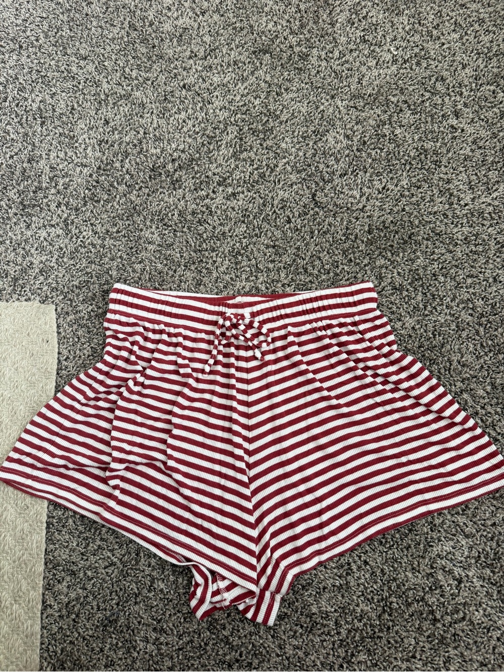 aerie Red & White Striped Athletic Lounge Shorts